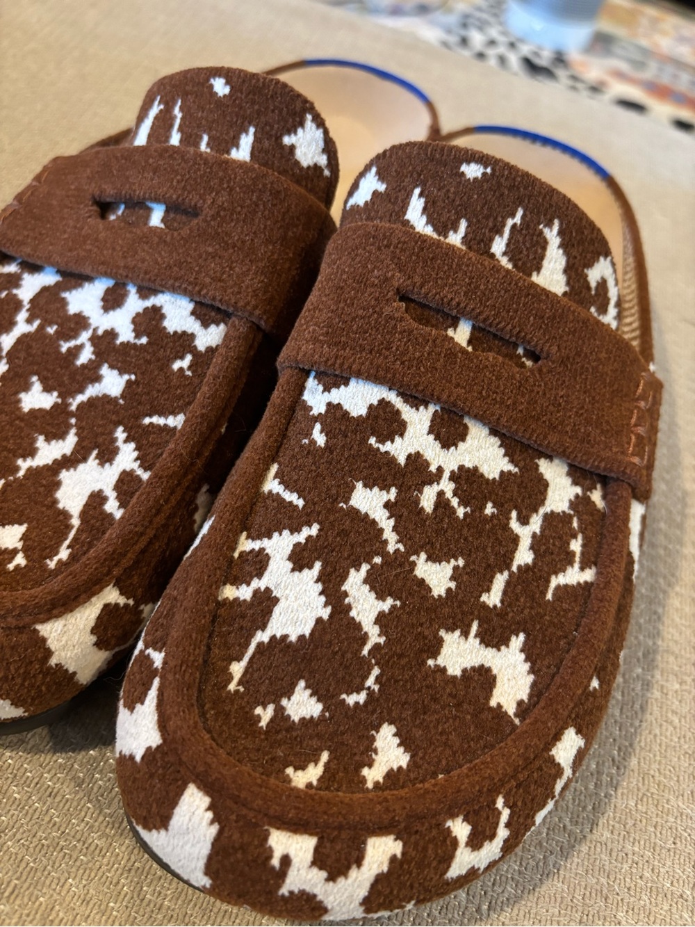 Women’s Rothy’s Brown & White Cow-Print Slip-On Shoes - Picture 2 of 8